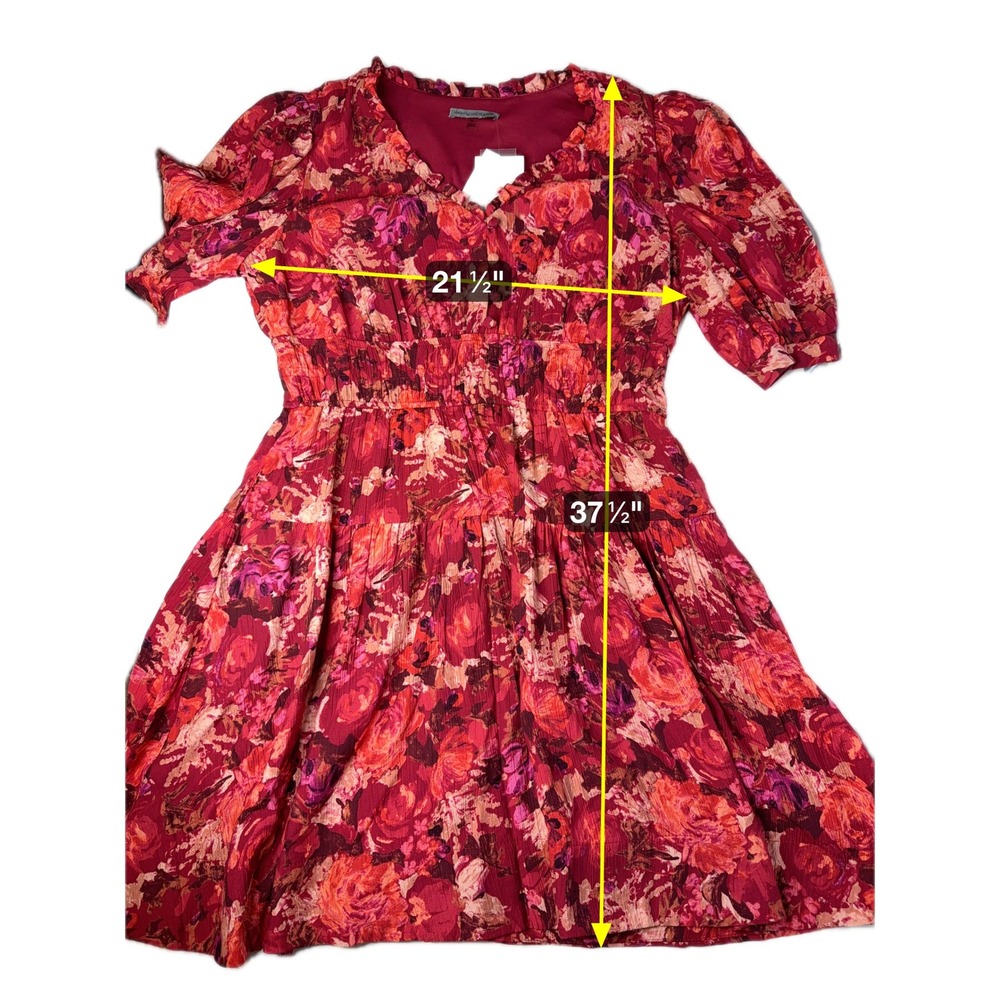 NWT Danny & Nicole Short Sleeve Floral Fit & Flare Dress Womens Size 16 Red - Picture 12 of 12